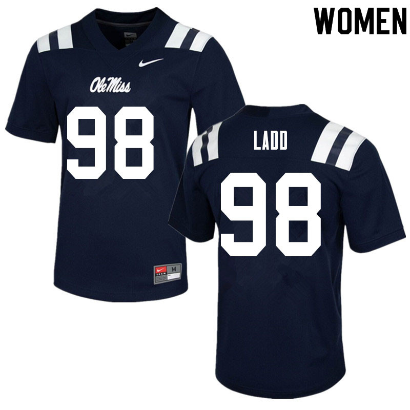 Clayton Ladd Ole Miss Rebels NCAA Women's Navy #98 Stitched Limited College Football Jersey EED6058LM